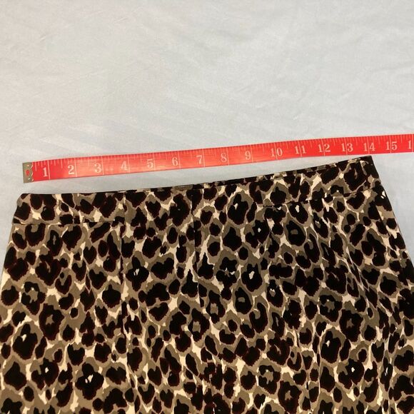 Ann Taylor Leopard Cheetah Animal Print Lined Skirt Pencil Mini Office Petite 0P - Picture 8 of 9